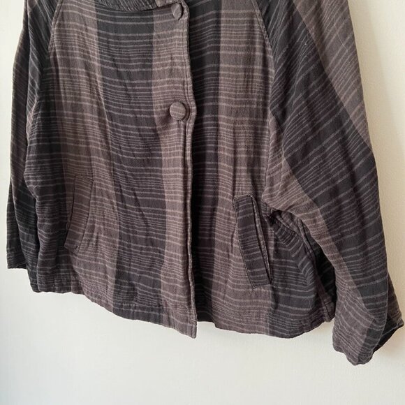 Mao Mam Thailand Black Gray Checked Jacket Women's Size Large - Picture 2 of 8